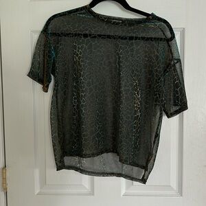 Urban Outfitters Holographic Mesh Top - XS